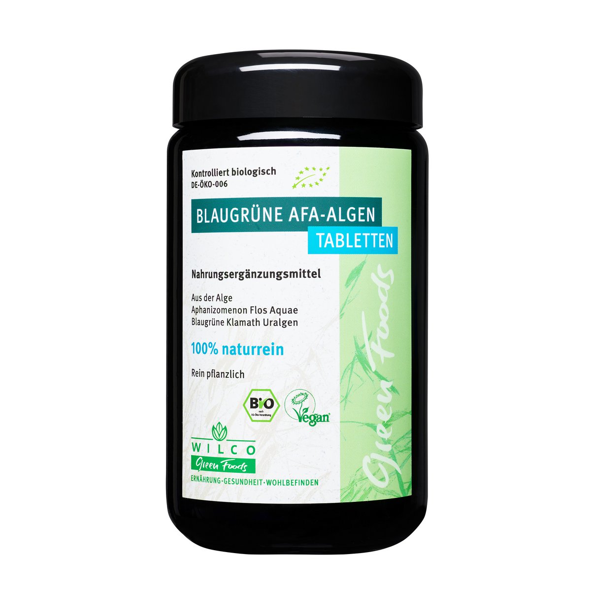 AFA algae pellets organic, 600 pieces in light protection blue glass