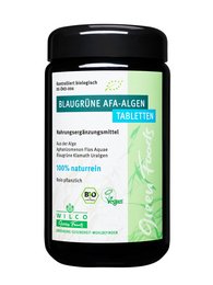 Pellets de algas AFA orgánicos, 600 unidades en cristal azul protector de luz