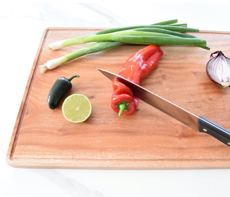 Cutting Board with Groove - Khaya Wood - Hand made - Eco-friendly