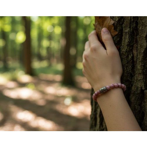 Dames armband Rhodochrosiet 6 mm met basic kraal