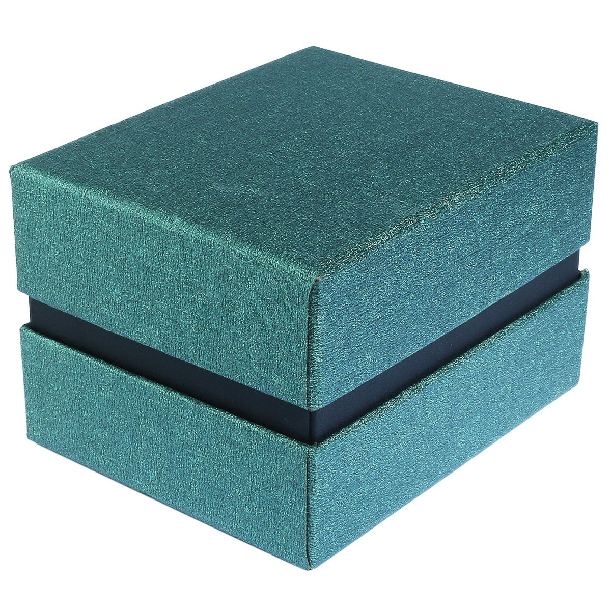 Watch box with removable lid, cardboard, 11 x 9 x 7 cm, dark green