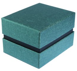 Watch box with removable lid, cardboard, 11 x 9 x 7 cm, dark green