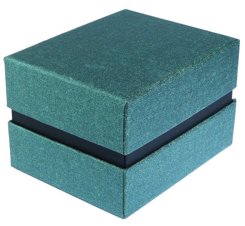 Watch box with removable lid, cardboard, 11 x 9 x 7 cm, dark green