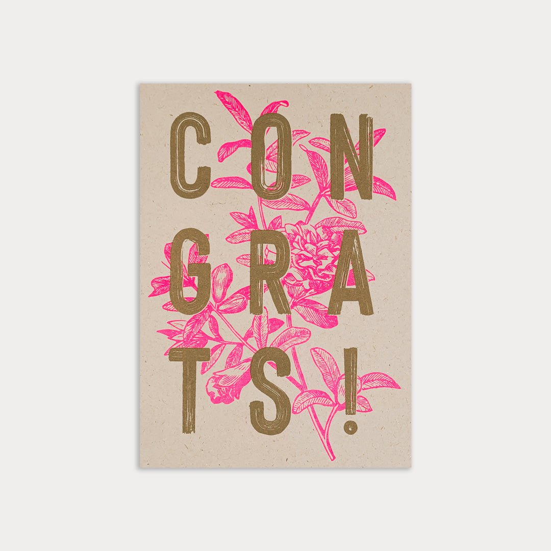 Briefkaart / typfout / gefeliciteerd! / Eco-papier