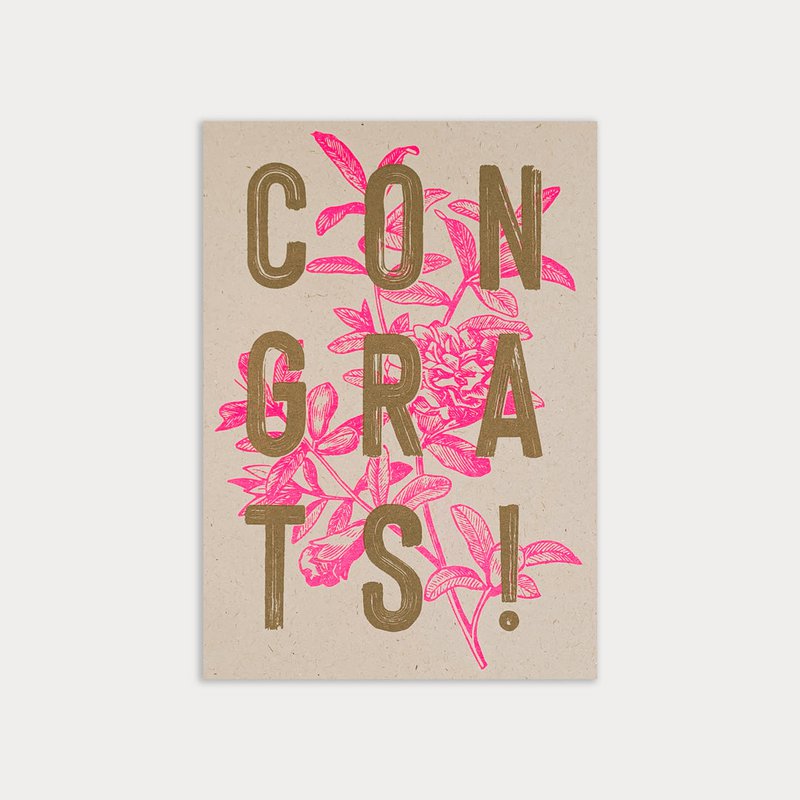 Briefkaart / typfout / gefeliciteerd! / Eco-papier