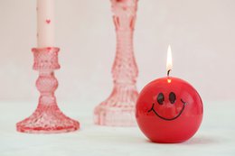 Led Pillar Candle Hearts Pink RC - Set di 2