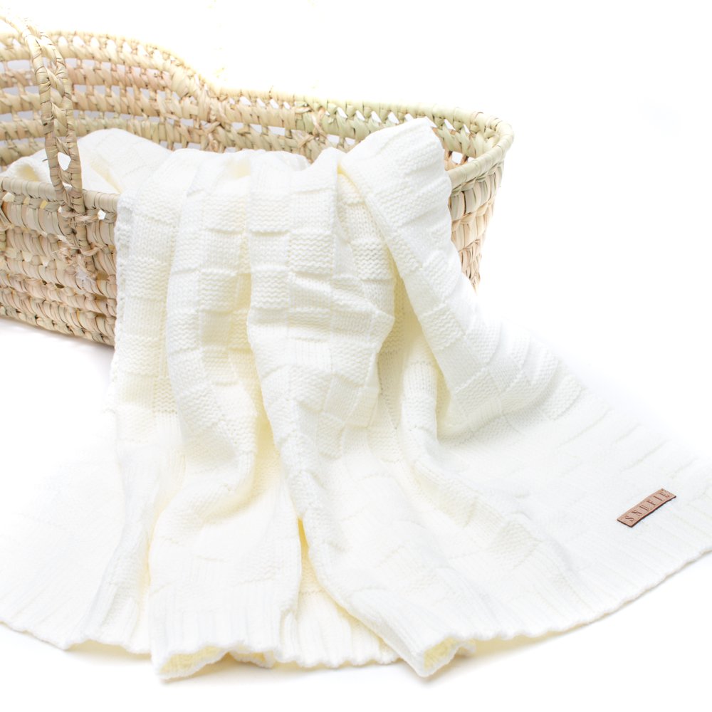 Couverture bébé | PANIER | Blanc