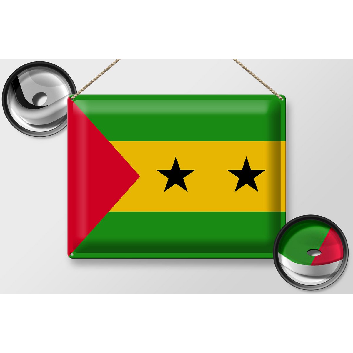 Blechschild Flagge São Tomé and Príncipe 40x30cm São Tomé