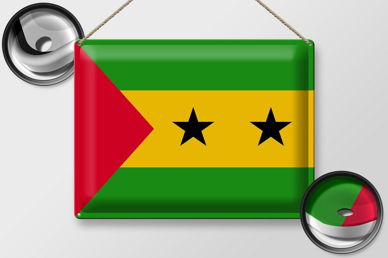 Blechschild Flagge São Tomé and Príncipe 40x30cm São Tomé