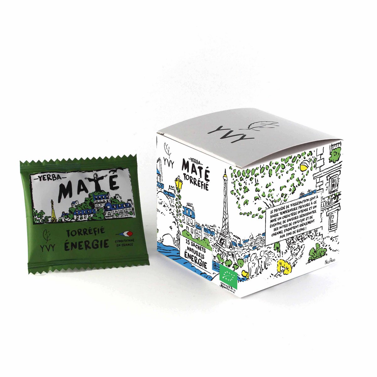 Maté Torréfié Bio - 15 sachets biodégradables de maté