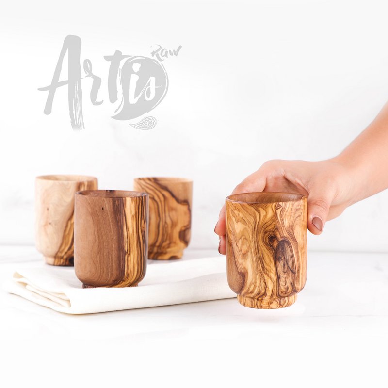 Tazze personalizzate in legno d'ulivo – Tazze da caffè e tè in legno fatte a mano