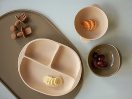 Planche à compartiments - Vaisselle enfant - Assiette enfant avec ventouse - Passe au chaud et au lave-vaisselle