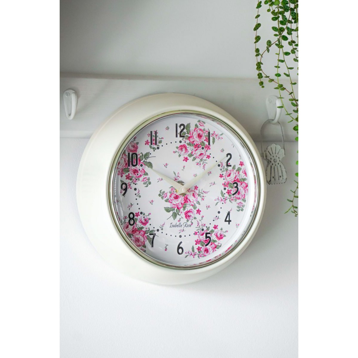 Horloge murale en métal Bella Beige 23 cm Isabelle Rose