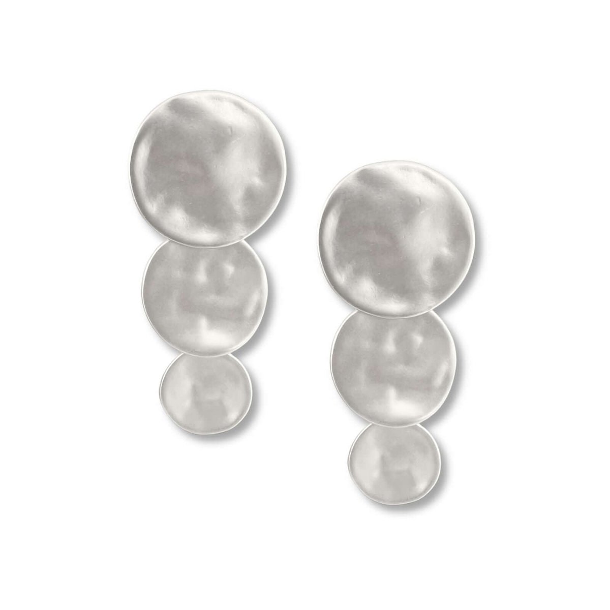 Boucles d'oreilles longues rondes Meli - argent