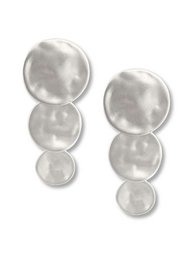 Boucles d'oreilles longues rondes Meli - argent