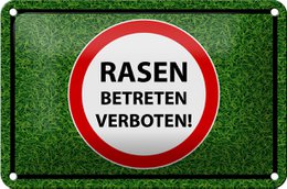 Tin Sign Notice 18x12cm Lawn No Trespassing Decoration
