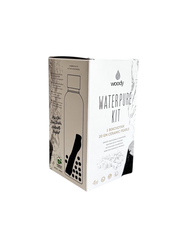 Kit di purificazione dell'acqua - 1 carbone attivo binchotan e 20 perle in ceramica em