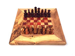 Schachspiel Schachbrett Gr. S handgemacht aus Olivenholz Copy