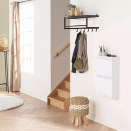 Metal shoe cabinet 2 doors | Matte white