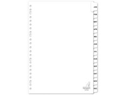Tabblad Kangaro A4 letters karton 180grs 23r. 12dlg wit jan-dec