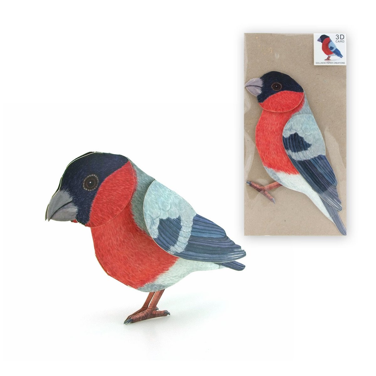 Carte des animaux en 3D Bouvreuil
