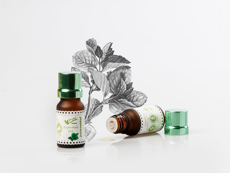 Caja de regalo de aceite esencial de palmarosa y menta, juego de regalo de cuidado personal de claridad mental