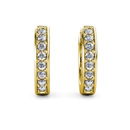 Aro circular Boucles d'oreilles - Doré et Cristal