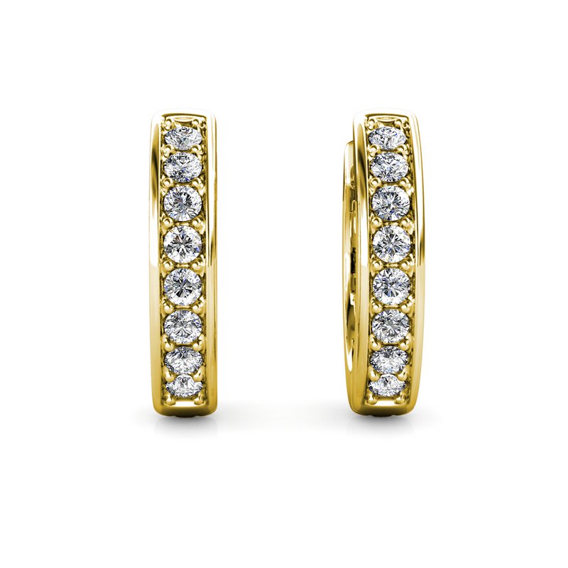 Boucles d'oreilles Circle Hoop - Doré et Cristal
