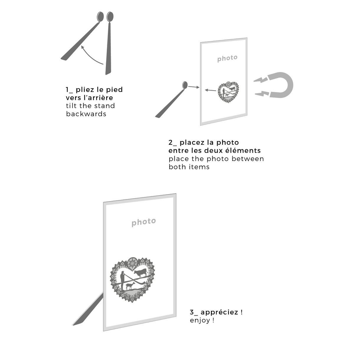 Magnetic metal photo holder - poya