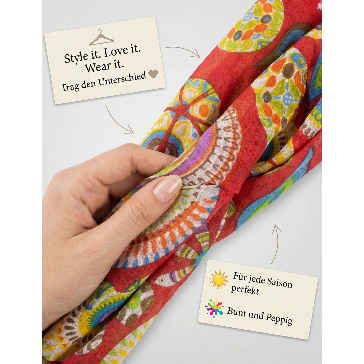 Sunsa set de 3 bufandas de lazo, bufanda de lazo para mujer, pañuelo redondo hecho de 100% algodón, bufanda de tubo para ella, bufanda redonda para verano/primavera/otoño