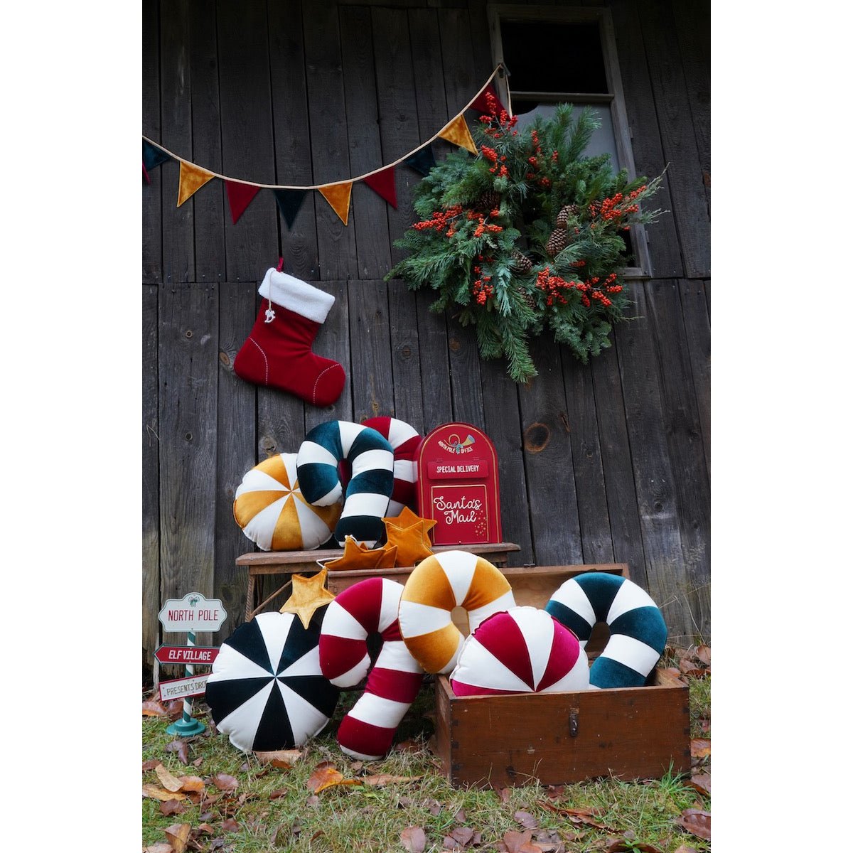 Samtgirlande „Frohe Weihnachten“, Weihnachtsdekoration