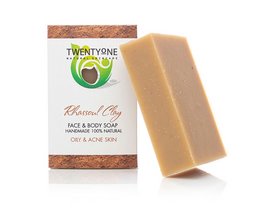 Rhassoul clay soap, 120g, natural, handmade, moisturizing, gentle cleansing.