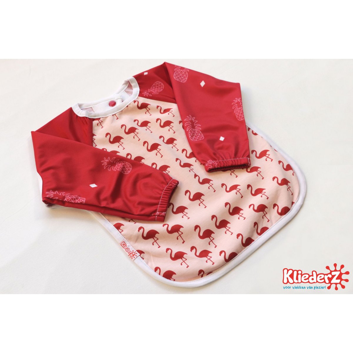 Babero con mangas Pina Flamingo - babero para bebés/niños pequeños