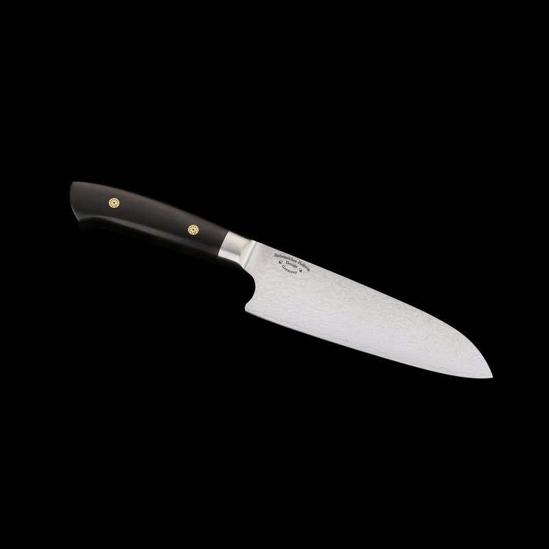 KATAHIRO KUBOTA Sense 7 inch Santokumesser aus Damast und Ebenholzgriff