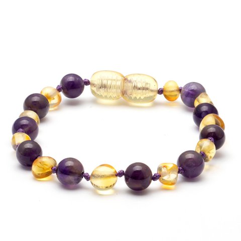 Baltic Amber & Amethyst Armband 9