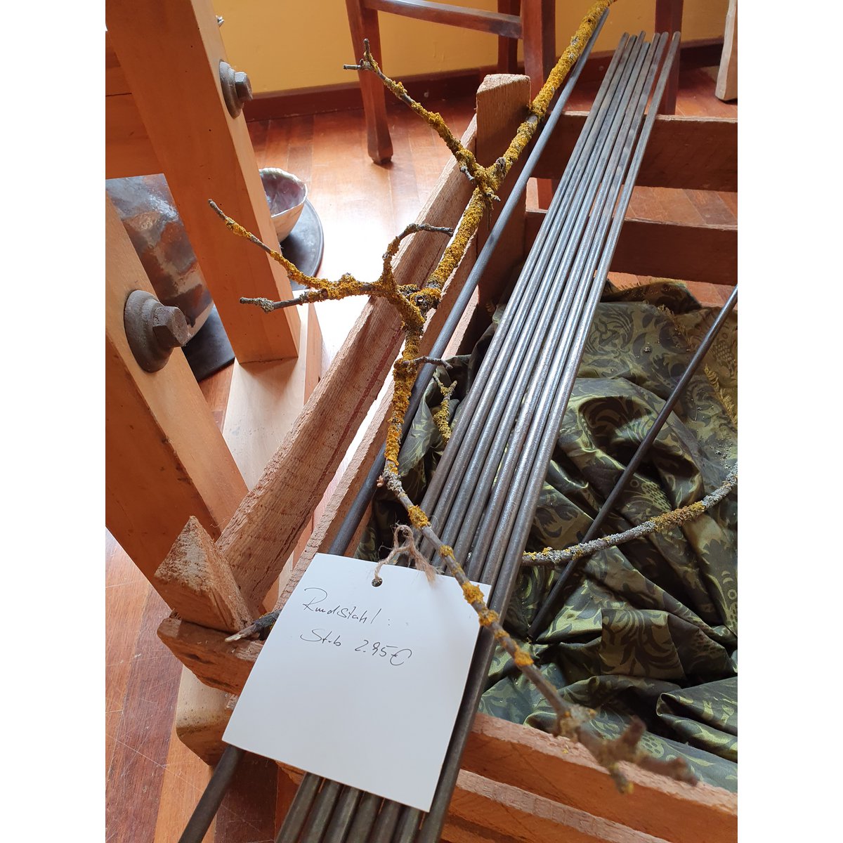 Metalstang, rundstål, L= ca 40 cm til blomsterpigge og andet brug