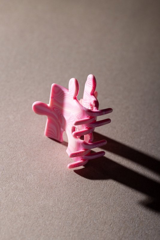Hair Clip - Puzzle Pinky Ink