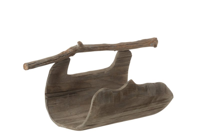 J-Line decoratie Halve Stam Handvat - hout - naturel