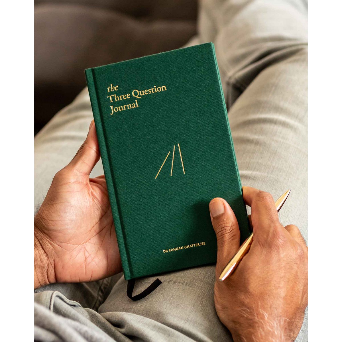 The Three Question Journal Green - Daily Guided Wellbeing