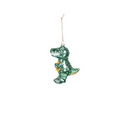 Appendiabiti Natalizio - Dino - Vetro - Verde - 4,5x9,5x12,5cm
