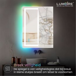 RGB-badkamerspiegel Lumoire Matrix verticaal 50 cm