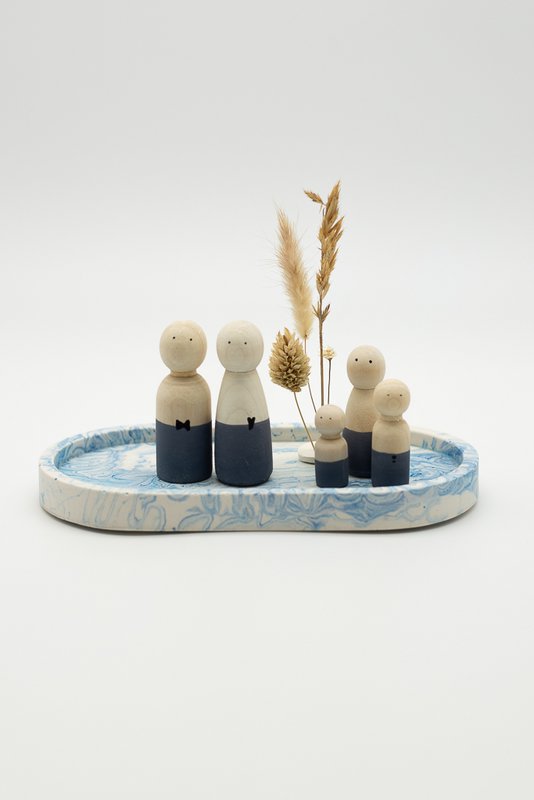 Peg Doll Boutique Blue - Tuureluur Trædukke Saml din familie Familiefødsel
