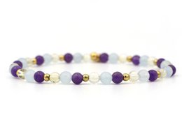 Natuursteen armband strength, zilver en goud