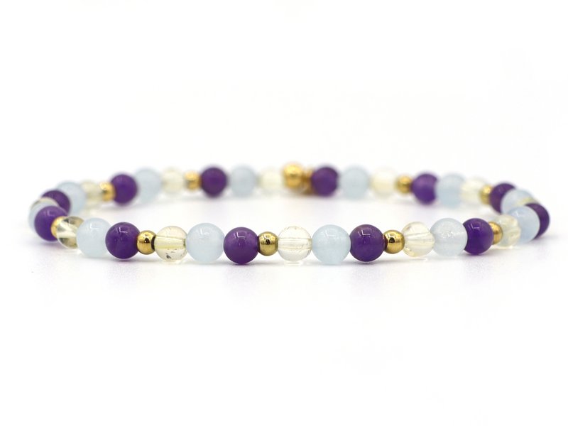 Natuursteen armband strength, zilver en goud