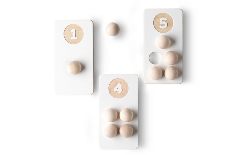 Tal til at lære at tælle, træklodser, montessori