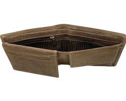 Arrigo men's wallet in Billfold model of cognac-colored buffalo leather
