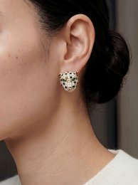 Regal Jeweled Leopard Head Stud Earrings