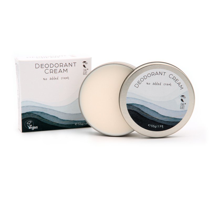 Paquete de 12 - Crema de desodorante en una lata, sin aroma agregado, libre de alcohol y aluminio - vegano