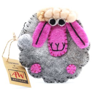 Natuurlijke vilten portemonnee (surt) - Happy Sheep