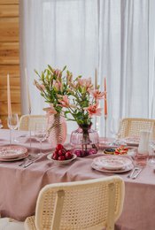 Woodrose linen tablecloth